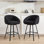 Absalom Modern Swivel Upholstered 26.6" Sherpa Counter Stool with Metal Frame