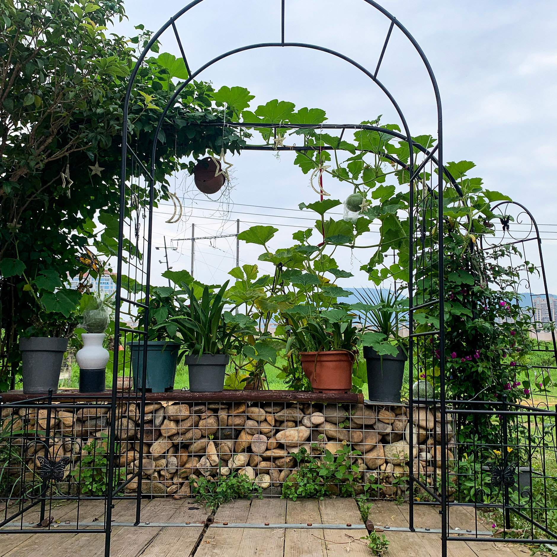 Red Barrel Studio® Metal Garden Arch Trellis 7.15Ft, Frame For Climbing ...