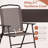 6 Pieces Patio Dining Set With 65″ Umbrella, Outdoor Table And Chairs With 31.5″ Round Glass Table, 4 Folding Textilene Chairs, Patio Dining Set With Steel Frame, For Poolside, Backyard(brown)-1803158941