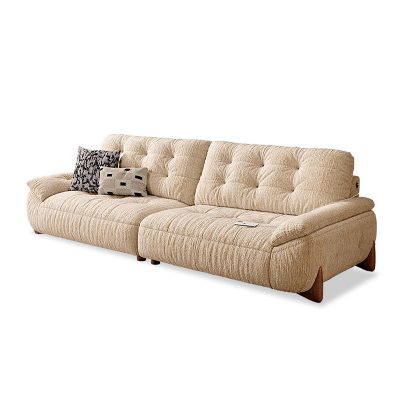 Canapé beige modulaire en chenille, H 36,22 po x l 98,43 po x P 40,16 po, Beige