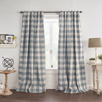Threadmade Grainger Rod Pocket Back Tab Window Curtain, Chambray - 52"W x 95"L