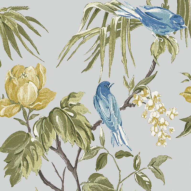 Floral Wallpaper Double Roll, Gray