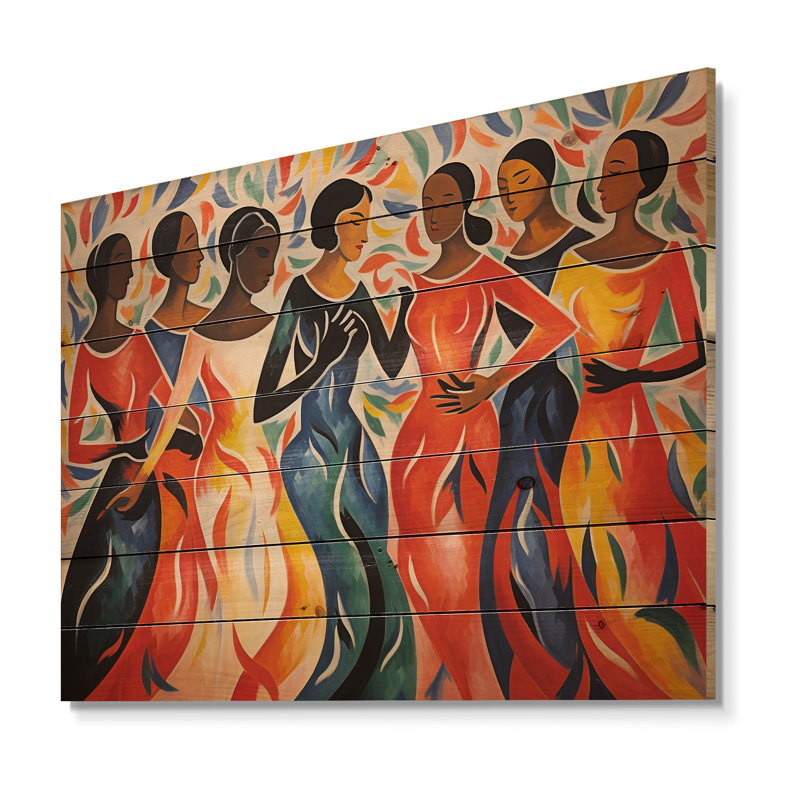 Chef-d'œuvre «The Dance» par Henri I sur bois, H 30 po x l 40 po x P 0,78 po