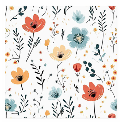 Impression florale scandinave sans cadre