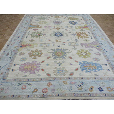 Tapis oriental turc Oushak coloré noué à la main 10 pi 4 po x 13 pi 5 po 07D279A6E7A64FC4B55999EDA11DB1C8