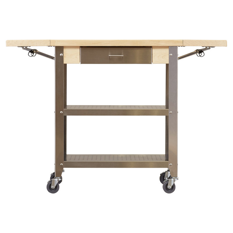 Cucina Elegante Kitchen Cart with Wood Top, 2 Included