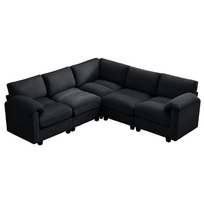 5-Seater Modular Sectional Sofa With Pillow Top Arms