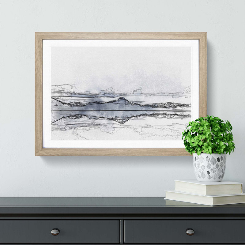 The Twin Lakes in Colorado in Abstract - Picture Frame Graphic Art Print, 50cm H x 76cm W x 2cm D, Oak