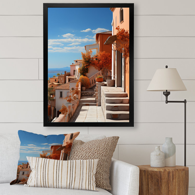 «Italy Terracotta Tones Fontanas VI», reproduction sur toile, H 32 po x l 24 po x P 1 po, Cadre photo noir