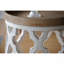 Grande table d'appoint 23 po blanche vieillie
