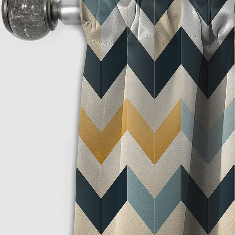 Chevron contemporain - Rideau à chevrons - Rideau occultant à chevrons - 1 panneau, L 52 po x L 120 po