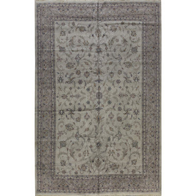 Tapis ivoire et beige noué à la main de haute qualité