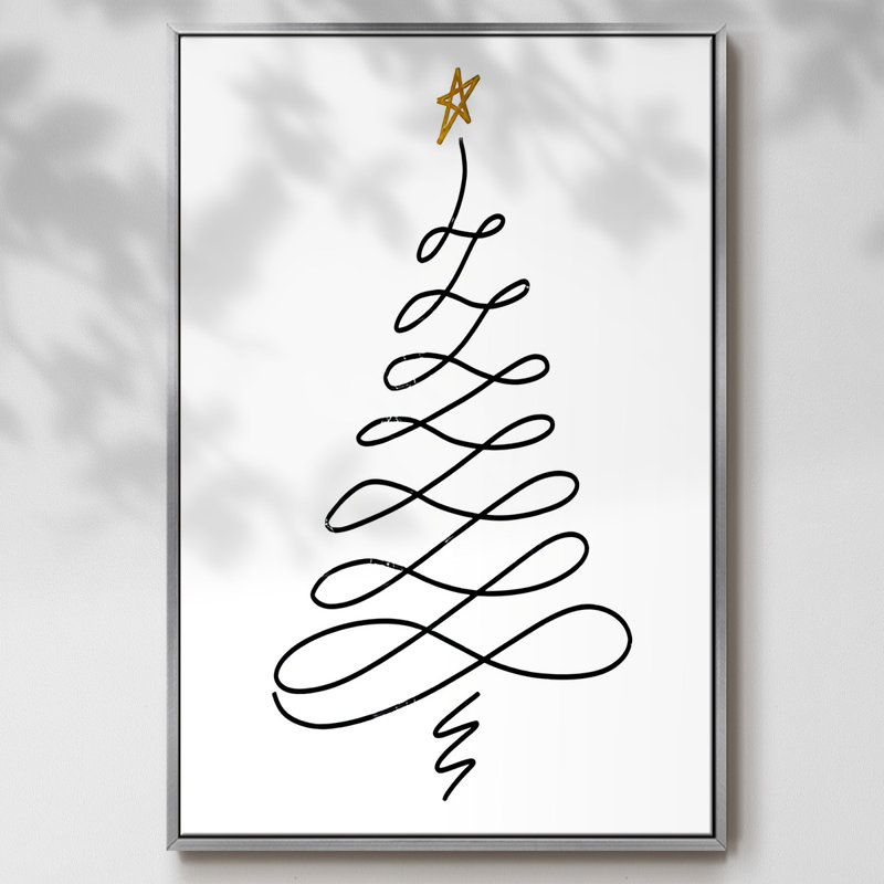 Christmas Tree III, reproduction d'art sur toile, H 25 po x l 17 po x P 1,5 po, Gris