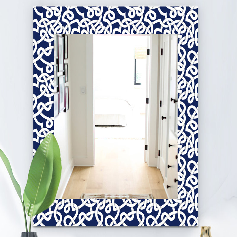 Miroir mural 15 mid-century scandinave, H 24 po x l 32 po, Géométrique 2