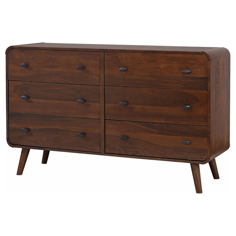 Kegan 6-drawer Bedroom Dresser Dark Walnut, Dark Walnut