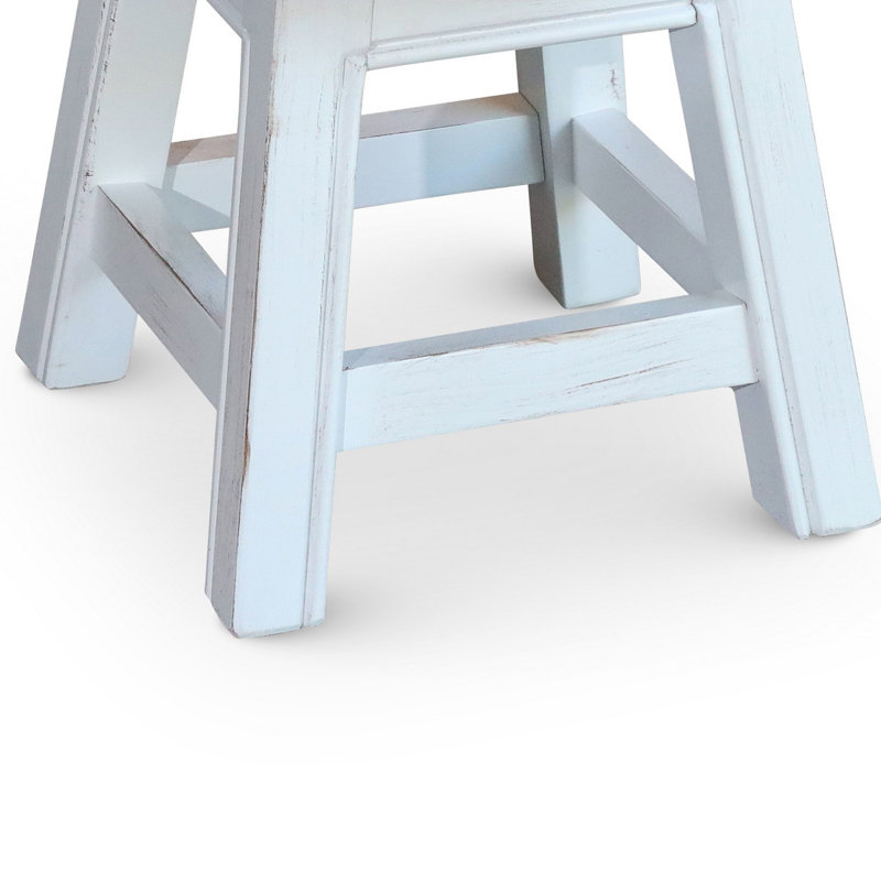 1 - Step Wood Step Stool, White