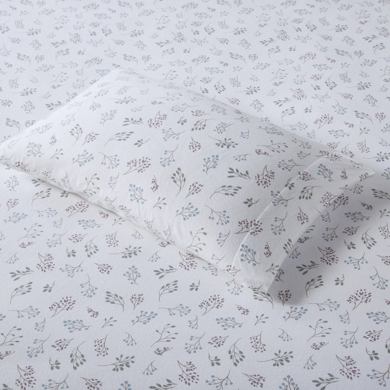 4 Pieces Cotton Flannel Printed Sheet Set