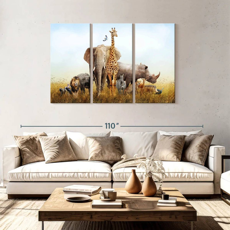 Animaux de safari kényans, H 48 po x l 74 po