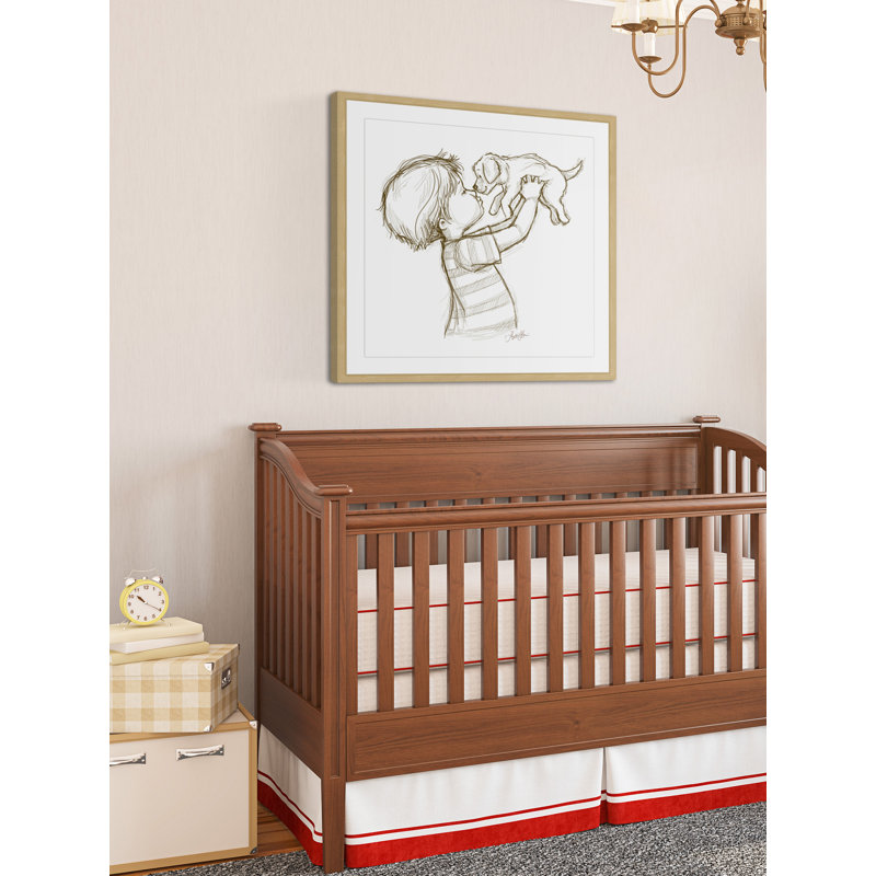 «Boy Loves Puppy» par Phyllis Harris, reproduction encadrée, H 24 po x l 24 po x P 1,5 po