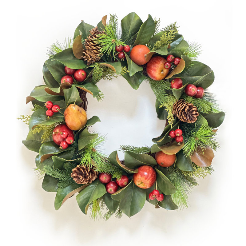 MAGNOLIA LEAF AND FRUIT WREATH