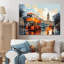«Red Beige City London Popart I» sur toile-1827745876-1828540091