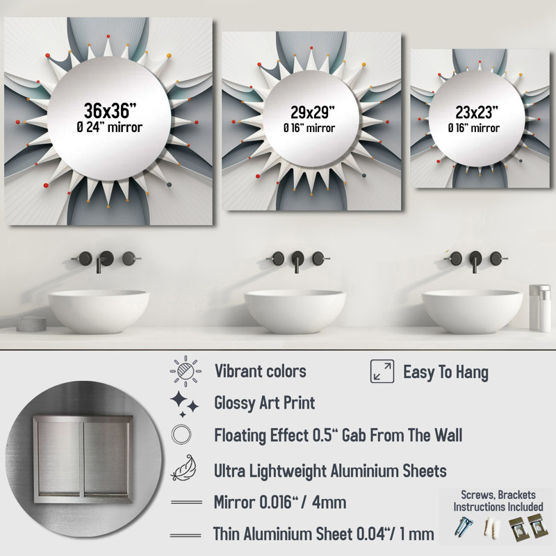 Mirosava - Décoration murale abstraite à spirales carrées pour chambre à coucher, 23 po x 23 po