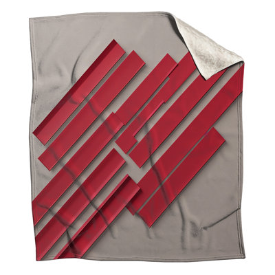 Couvertures à lignes géométriques rouges