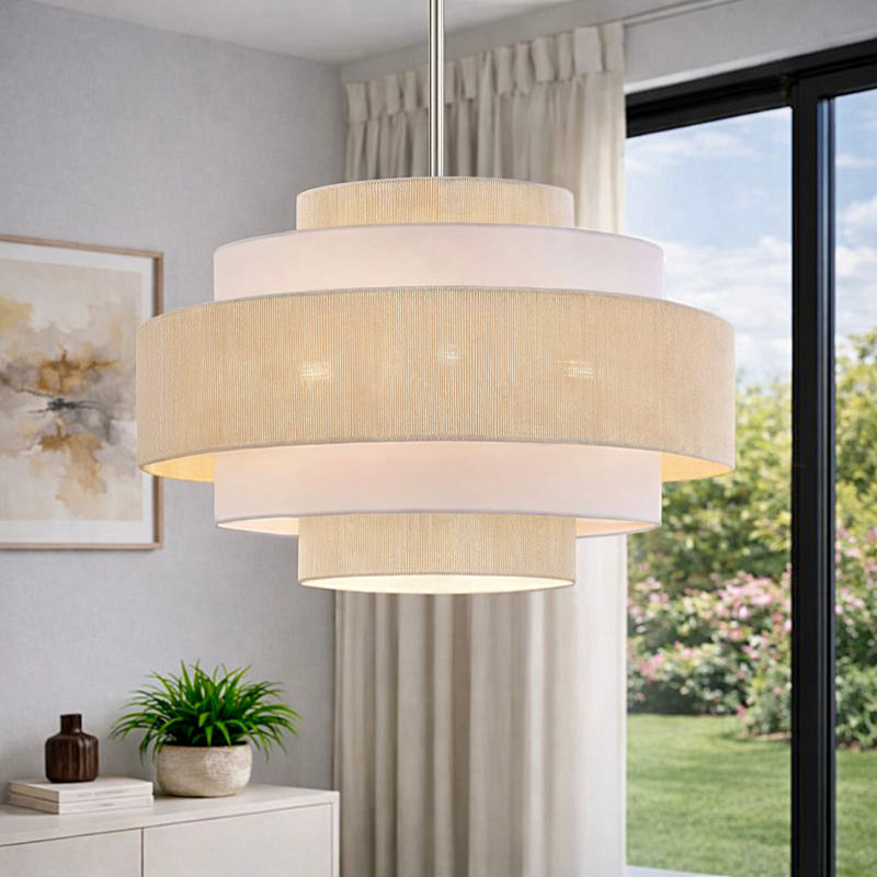 Lustre tambour moderne à niveaux, 23.6"