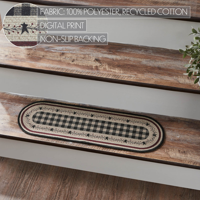 Tapis d'escalier antidérapant Brockwell, Ovale 0 pi 8,5 po x 2 pi 3 po
