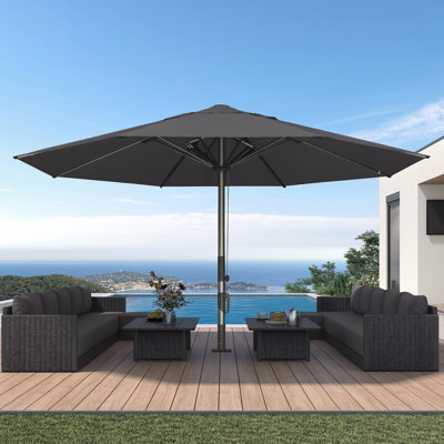Parasol de table semi-automatique pour l'extérieur