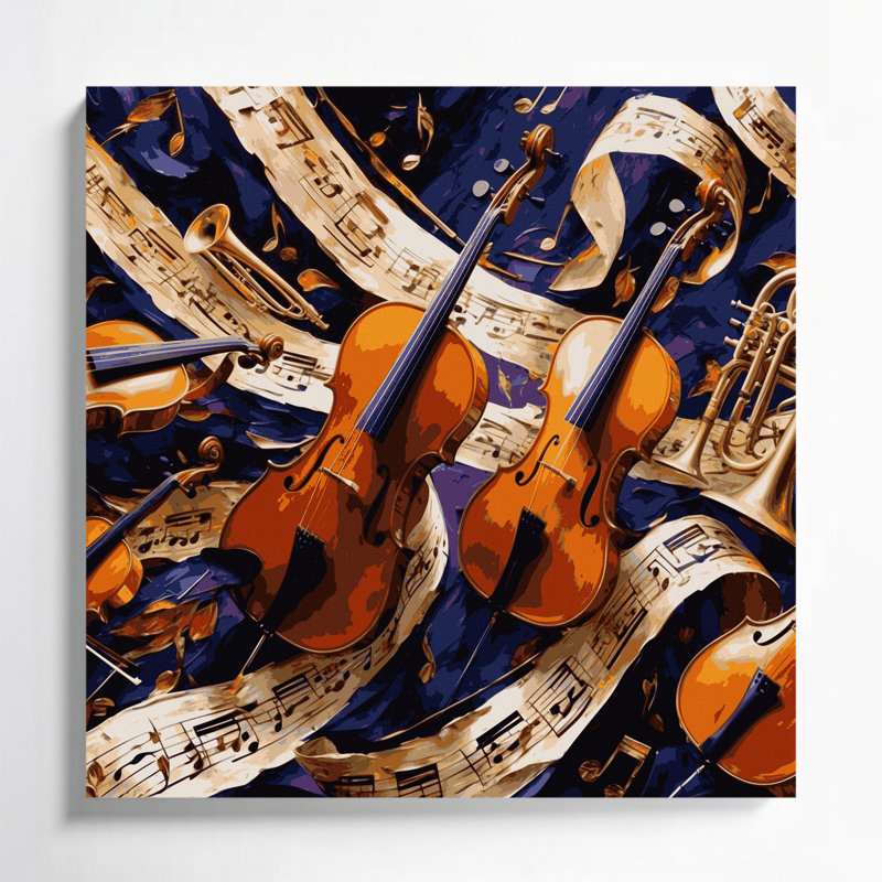 Art mural sur toile mauve Music Music