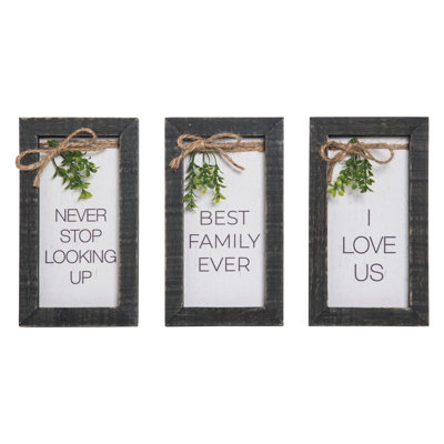 Framed Easel Back Everyday Sign Set of 3 Spring Home Decorations