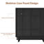 Buffet 1Pcs moderne avec panneau linéaire, armoire de rangement et armoire d'entrée avec tablettes réglables, parfait pour la salle à manger, la cuisine et le vestibule-2147097482