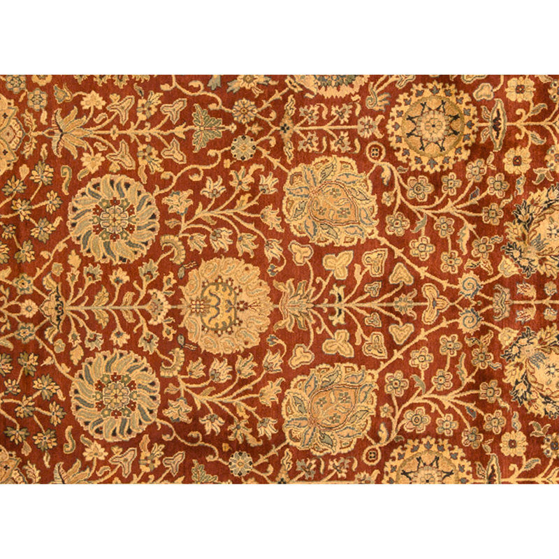 Hand Knotted Wool Oriental Area Rug in Red And Blue