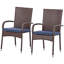 Ensemble de 2 chaises d'extérieur avec coussins