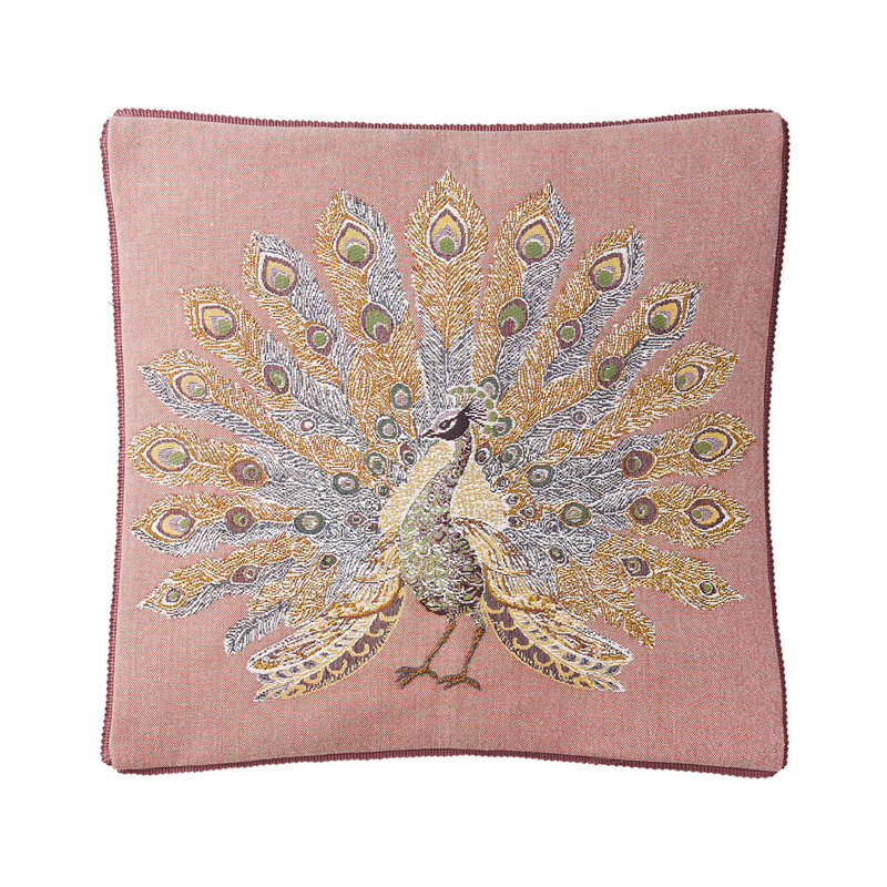 Voliere Decorative Pillow, Pink/Gold