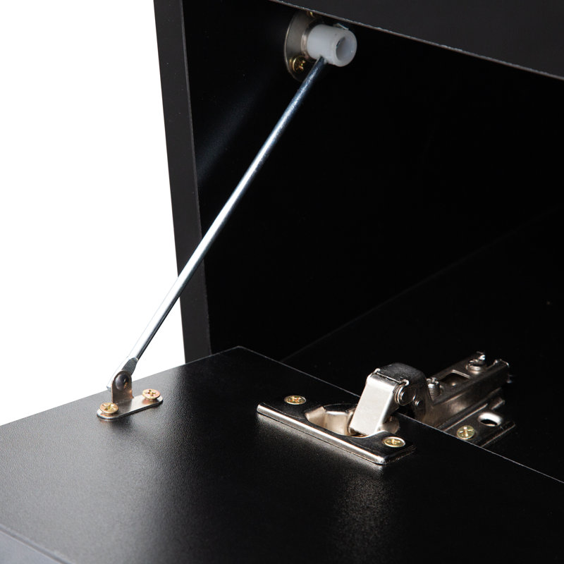 Meuble télé mural avec grande capacité et bloc d'alimentation, meuble noir ultrabrillant pour téléviseurs de 60 à 69 po, tablette fonctionnelle