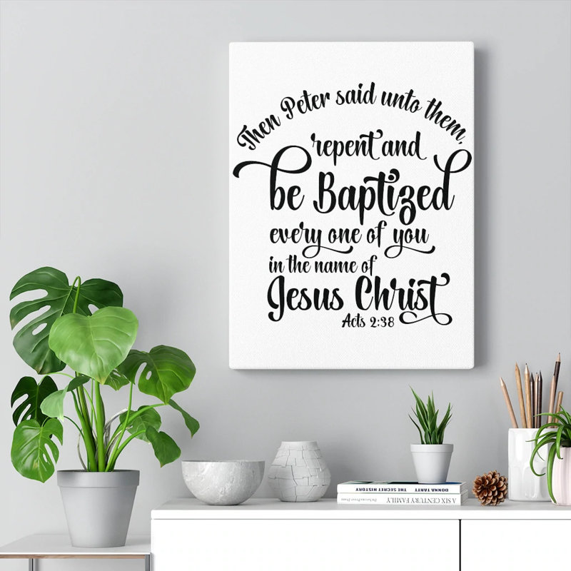 Name Of Jesus Acts 2:38 - Wrapped Canvas Print, 36cm H x 28cm W