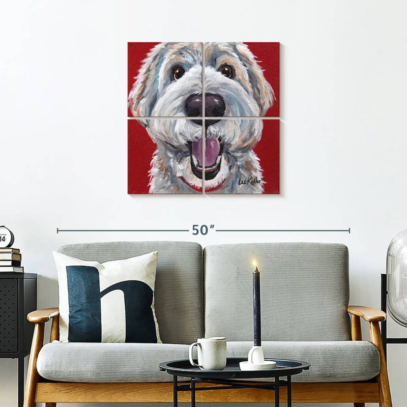 Doodle Brampt expressif doré, H 26 po x l 26 po