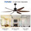 Ventilateur de plafond 66 po rétro avec pales brunes et DEL intégrées