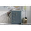 Meuble-lavabo 24 po avec lavabo en céramique intégré, 1 porte, 3 tiroirs, meuble-lavabo simple pour petite et moyenne salle de bain, bleu