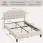 Upholstered Bed Frame with with Diamond Button-Tufted Headboard-332416923-332416926