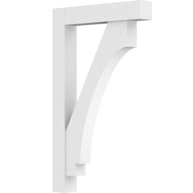 Support standard en PVC de qualité architecturale avec extrémités en bloc de l 3 po x P 24 po x H 32 po