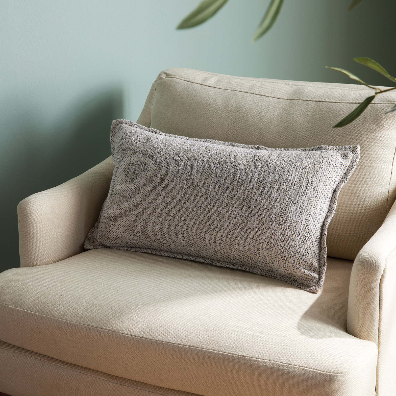 Gibram Throw Pillow, Tan, 12"H x 22"W