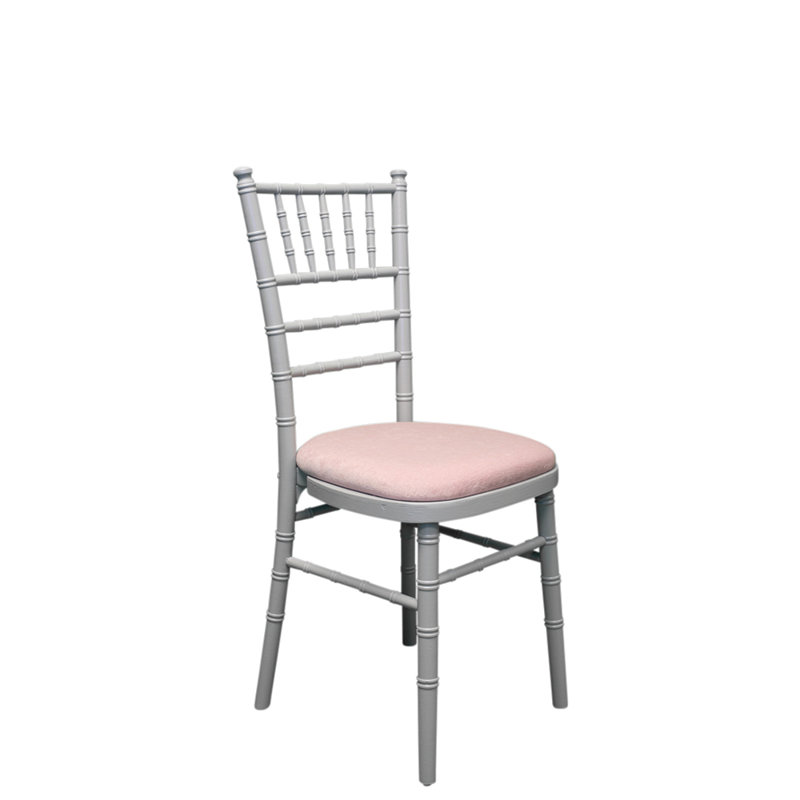 Arrington 43cm H Polyester Blend Upholstered Ladder Back Side Chair, Grey, Blush