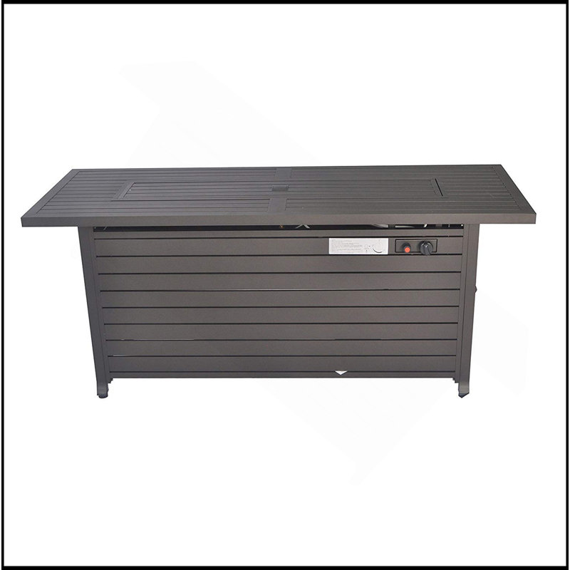 Table de foyer d'extérieur au propane de 57 po, 50000 BTU, table d'extérieur de foyer d'extérieur au gaz, table de foyer avec couvercle et pare-vent, certification ETL, pour terrasse de jardin