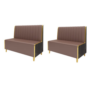 Nordic Light Luxury Simple Restaurant Cafe Benches Faux Leather Upholstered Bench (Set of 2)