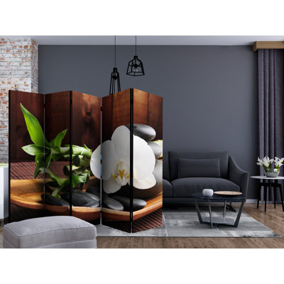Gaughan 225cm W x 172cm H 5 - Panel Solid Wood Folding Room Divider