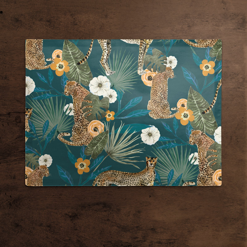 Napperon Tropical, Bleu sarcelle