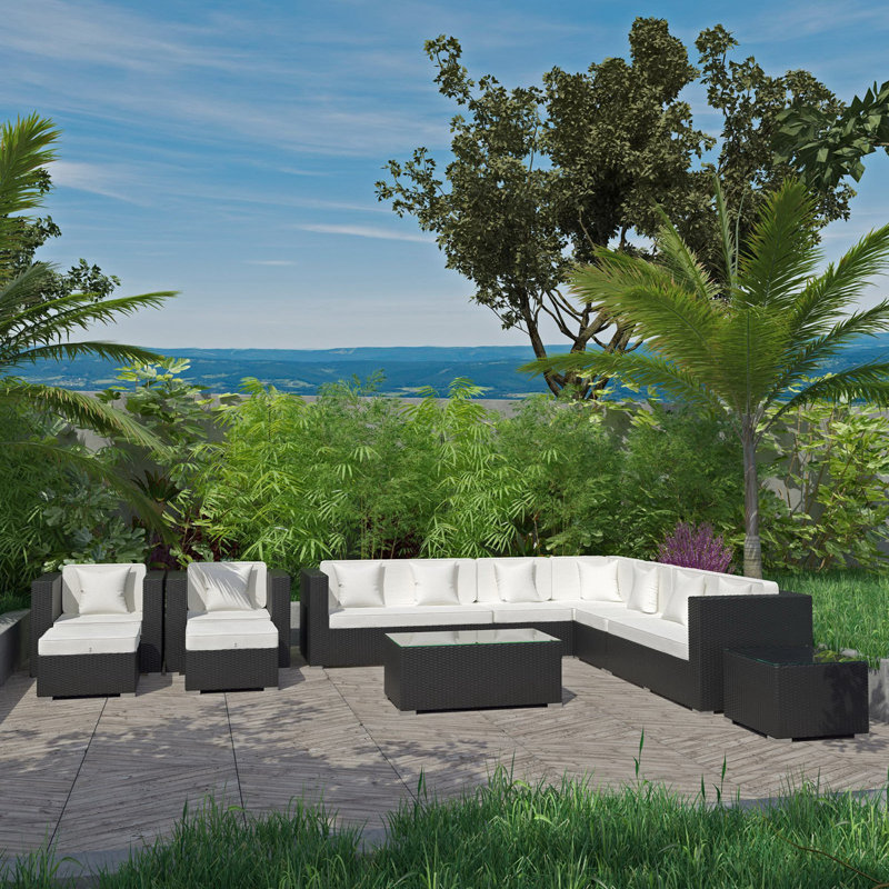 Ensemble modulaire d'extérieur 11 pièces Alleyne, Blanc